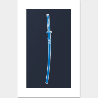 katana (blue) Posters and Art